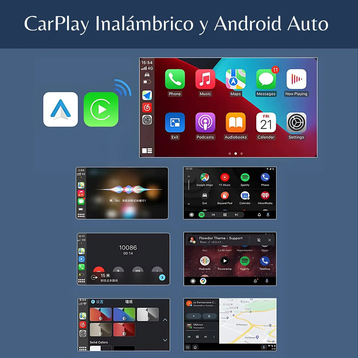 ADAPTADOR CAR PLAY INALÁMBRICO PARA CARRO BLUETOOTH